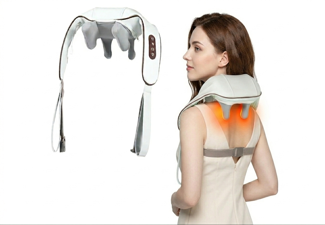 Neuryn Cordless Neck & Shoulder Massager with Heat – 4D Deep Tissue Shiatsu Electric Massager for Pain Relief –  Eligible Portable Back Massager – Gifts for Men & Women